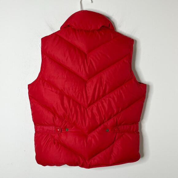 Eddie Bauer Women's Vtg Puffer Vest Jacket M Red Quilted Full Zip Down Insulated - Picture 5 of 7